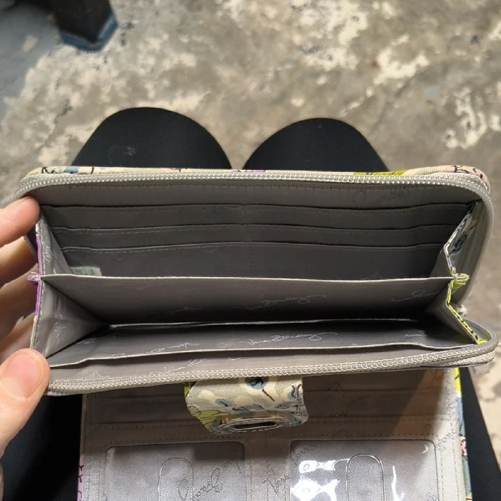 Vera Bradley Floral Zip Wallet in Purple, Pink, Blue & Green - Picture 3 of 4